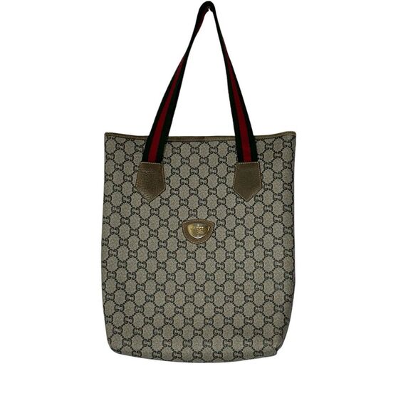 Authentic Gucci GG Plus Mini Beige Sherry‎ Line Tote Bag SKS5618 - Picture 1 of 14